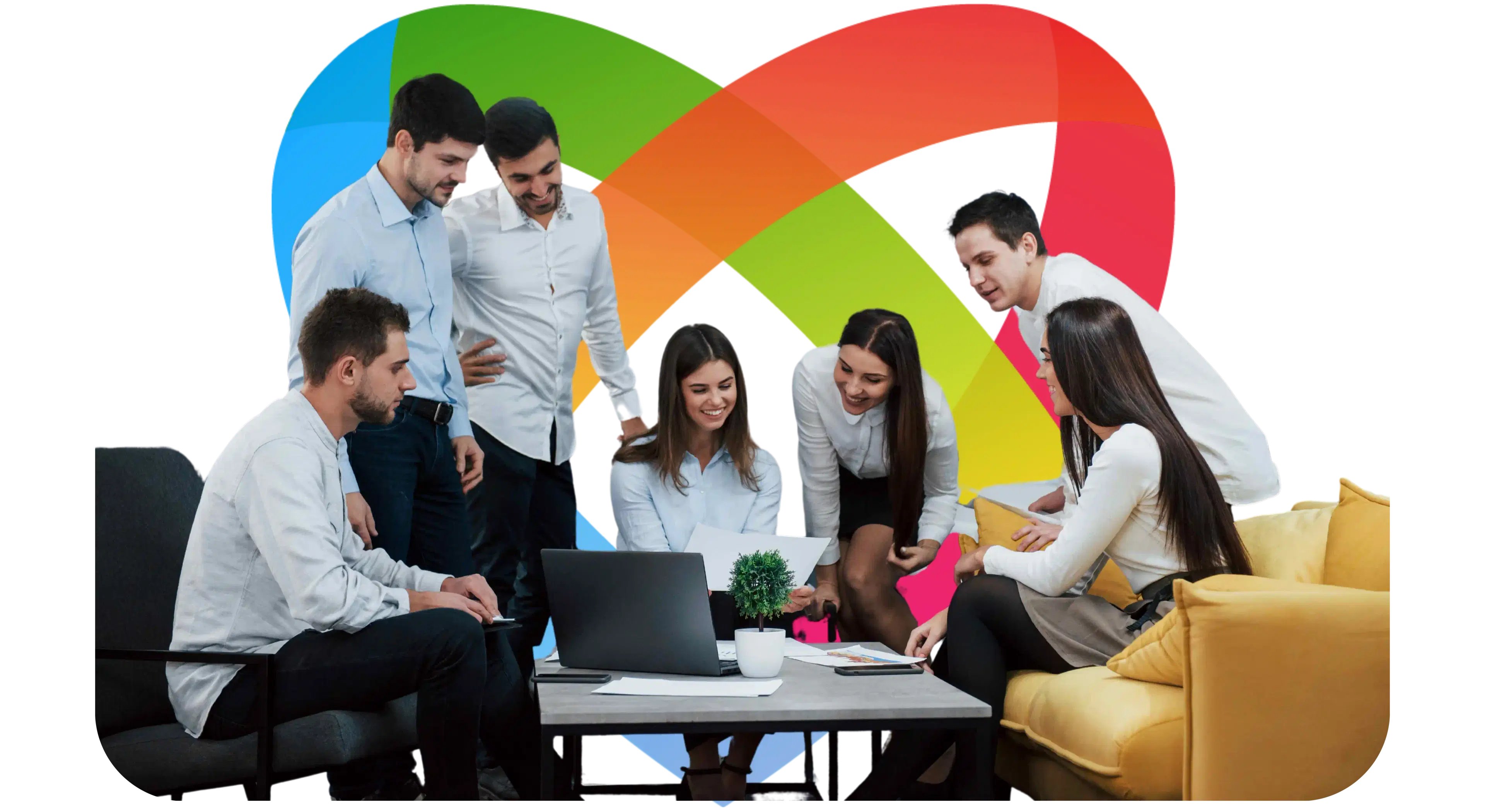 Team meeting in a circle